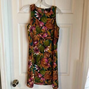 Limited America vintage tropical floral A line dress size 4